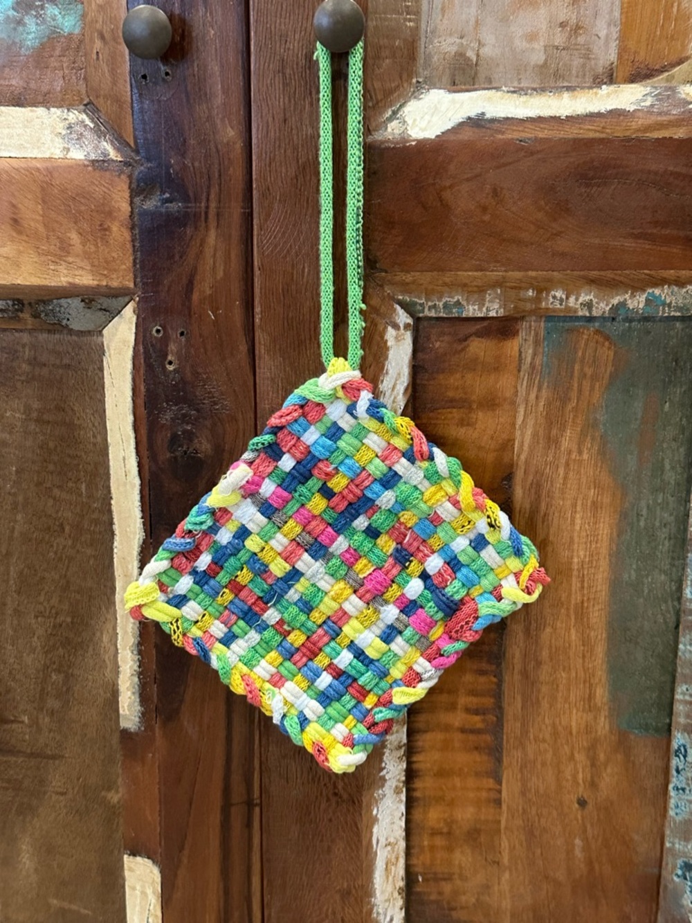 Handwoven Multicolor Cotton Pot Holder